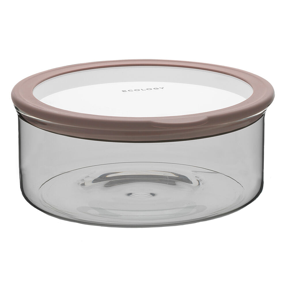 2PK Ecology Store Round 1.8L Glass Barrel/Canister 20.8cm - Clear Lid