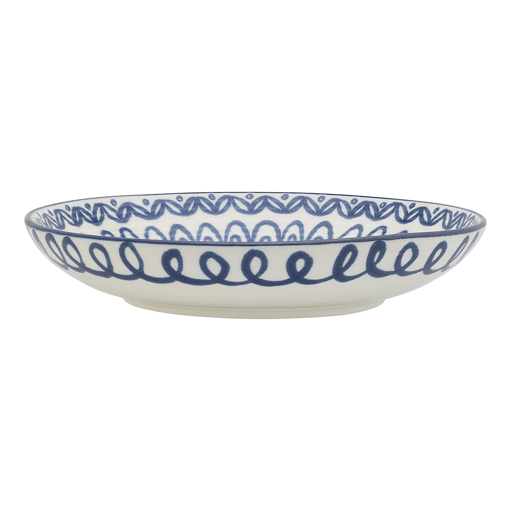Ecology Lucille Stoneware Large Shallow Bowl Blue/White 26x4.5cm