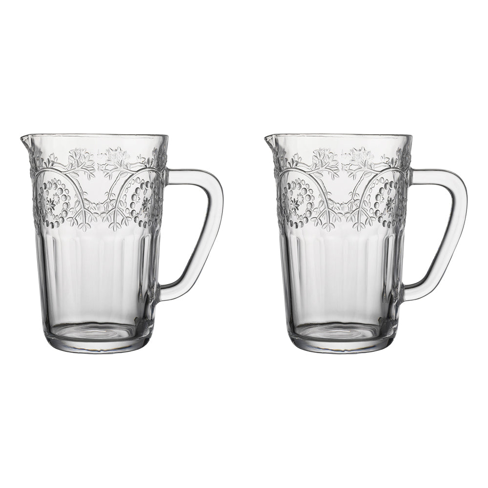 2PK Ecology Soda Lime Glass Rosalind Jug 1.5L/20cm Clear