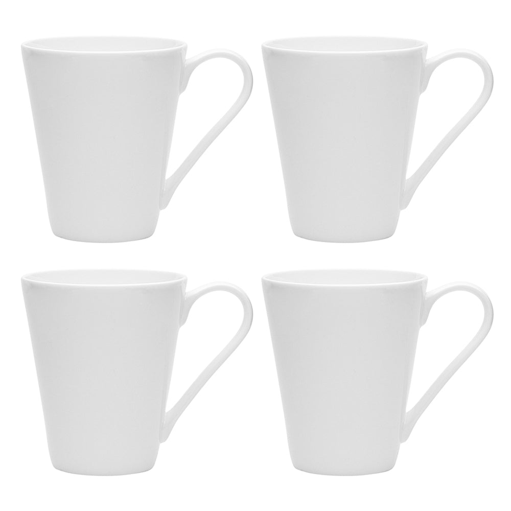 4PK Ecology 300ml Canvas Conical Mug Coffee/Tea Tableware - White