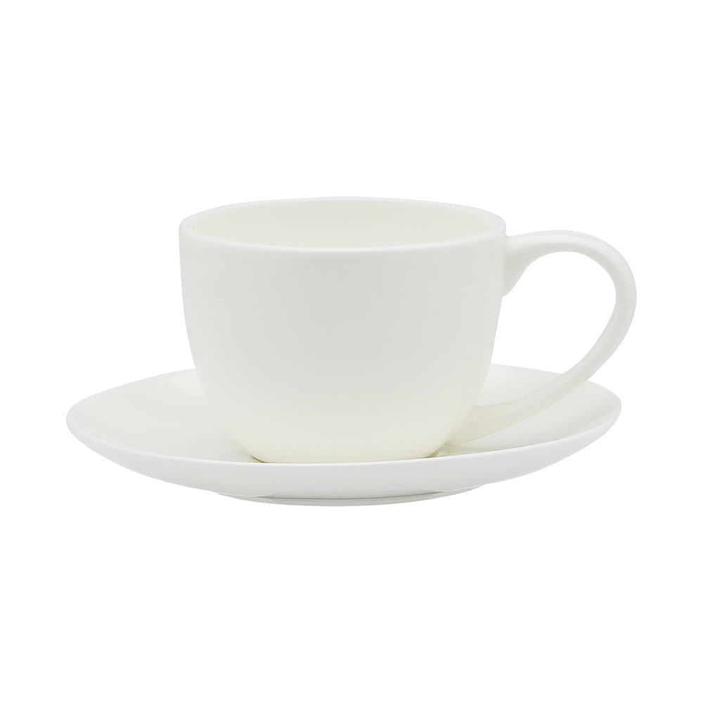 8PK Ecology Fine Bone China Canvas Espresso Cup & Saucer 100ml/12.5cm White