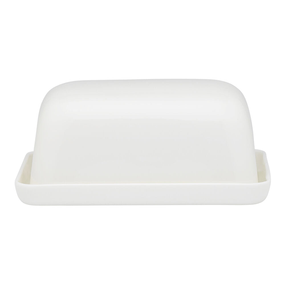 Ecology Fine Bone China Canvas Butter Dish w/ Tray - White