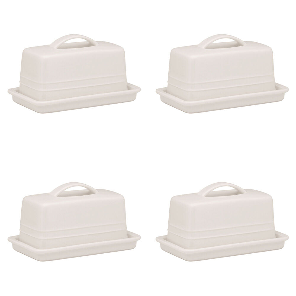 4PK Ecology Signature Porcelain Kitchen Lid Butter Dish 250g