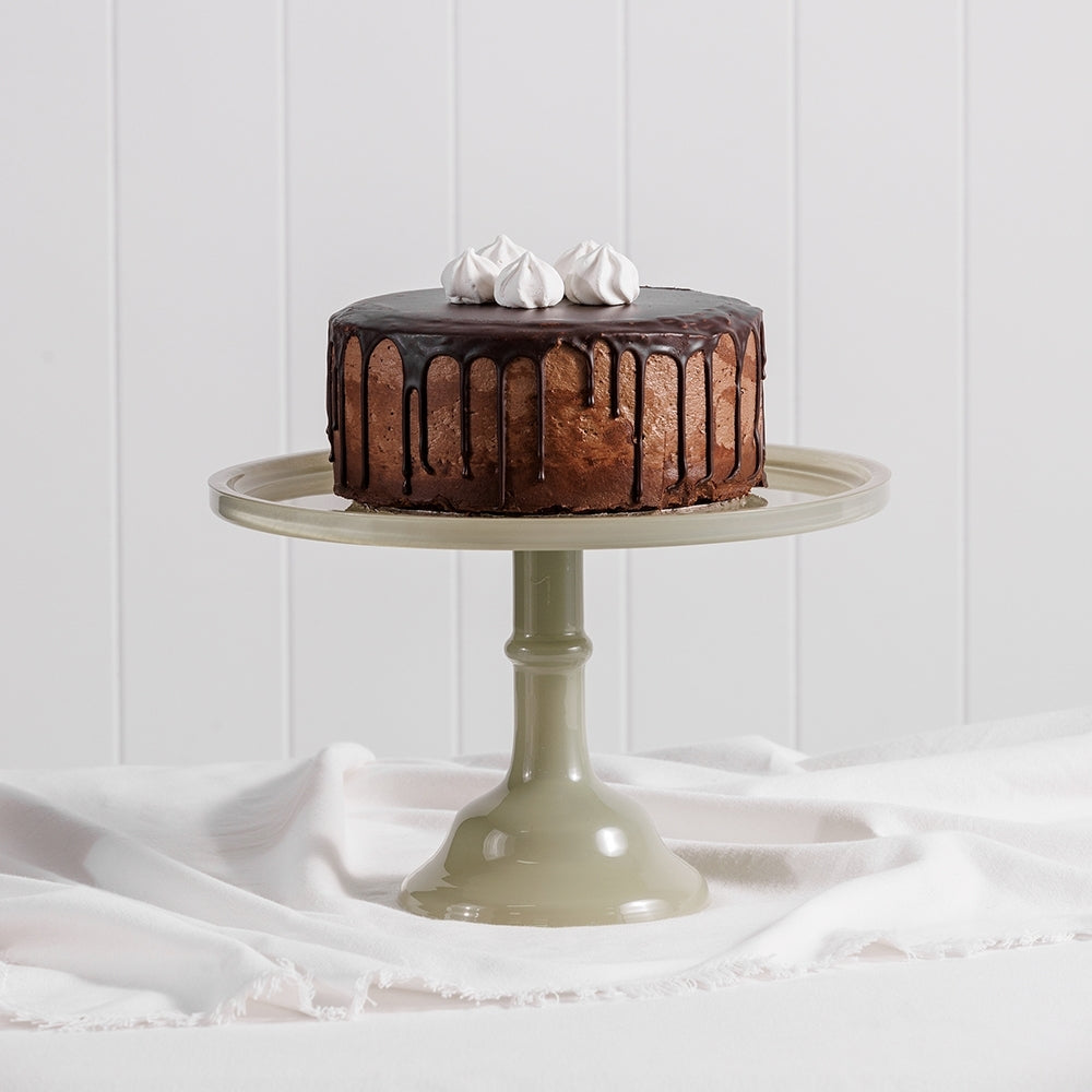Ecology Glass Torte Cake Stand Dessert Display 29x18cm Sage Green