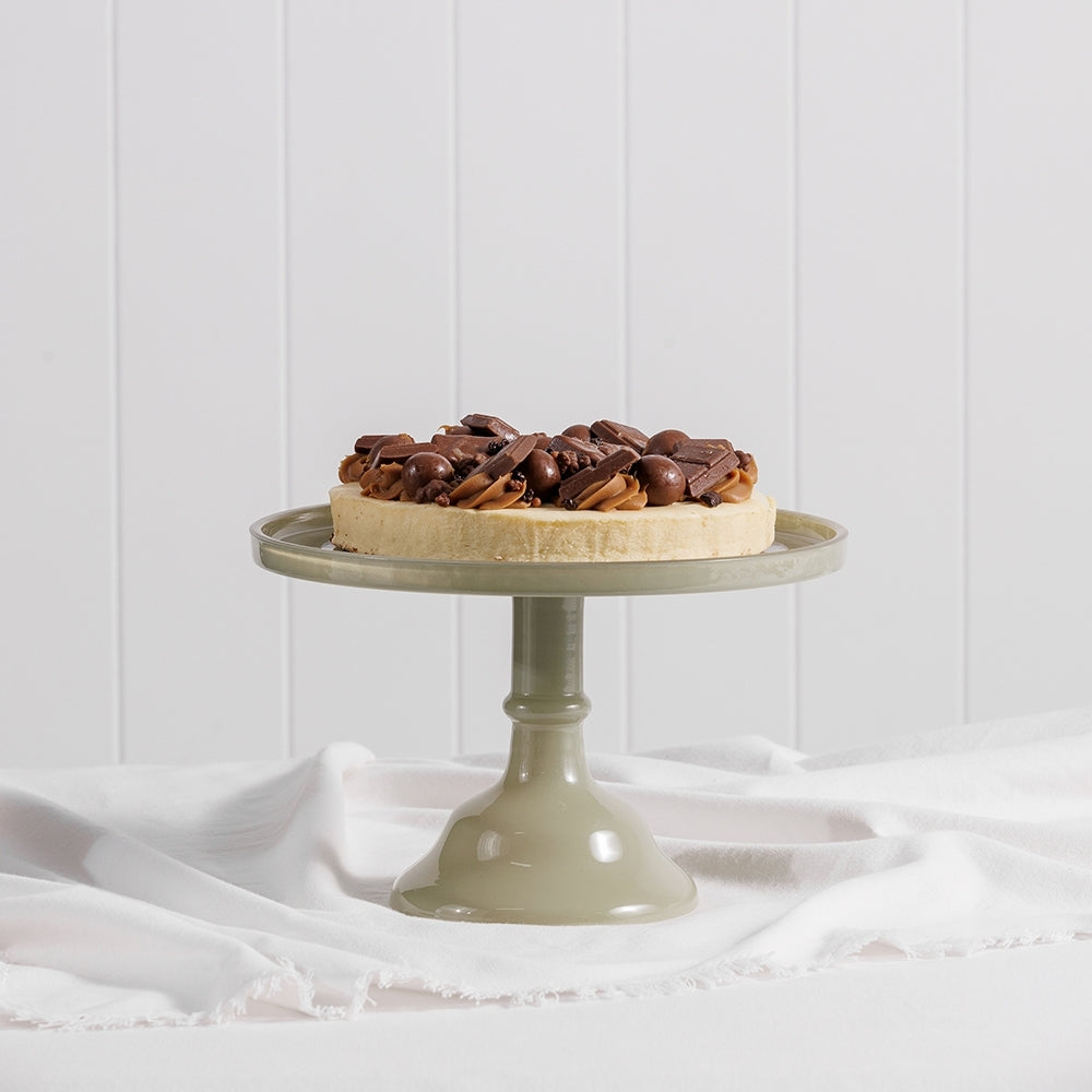 Ecology Glass Torte Cake Stand Dessert Display 25x15.5cm Sage Green