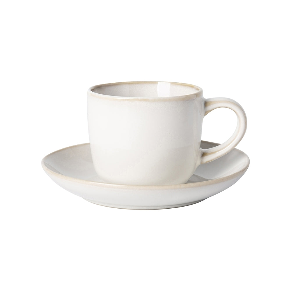 6PK Ecology Stoneware Element Espresso Cup & Saucer 120ml Blanc