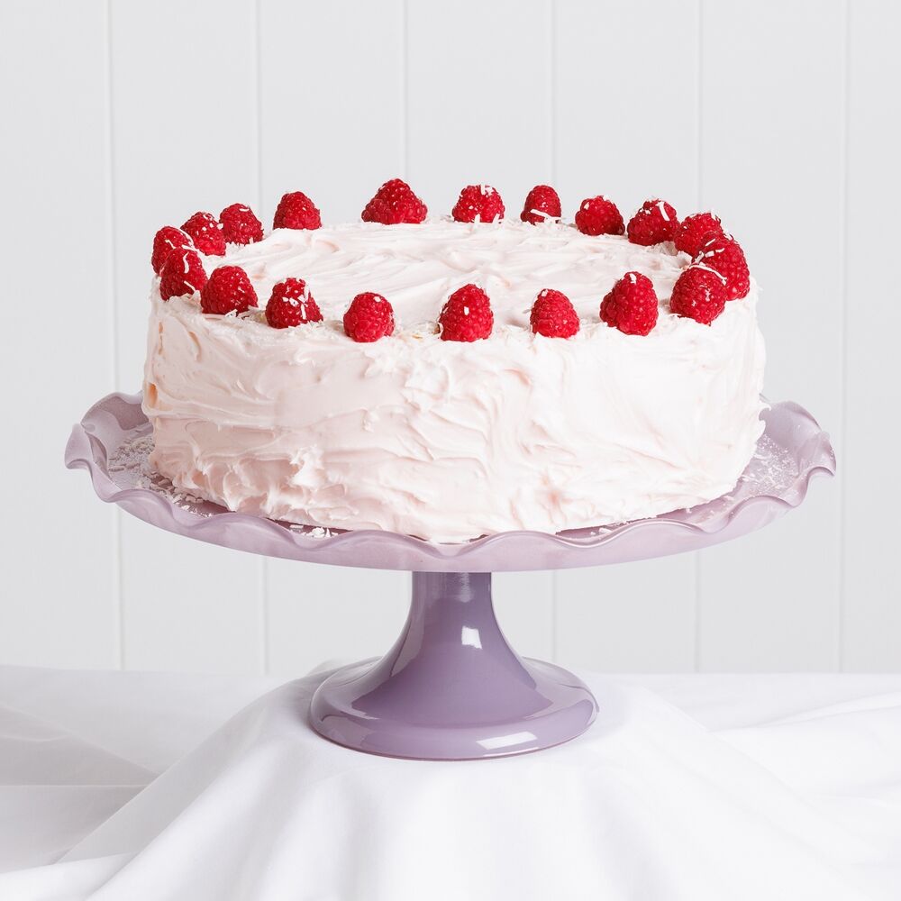 Ecology Soda Lime Glass Ruffle Fluted Edged Cake Stand 33 x 12.5cm Iris