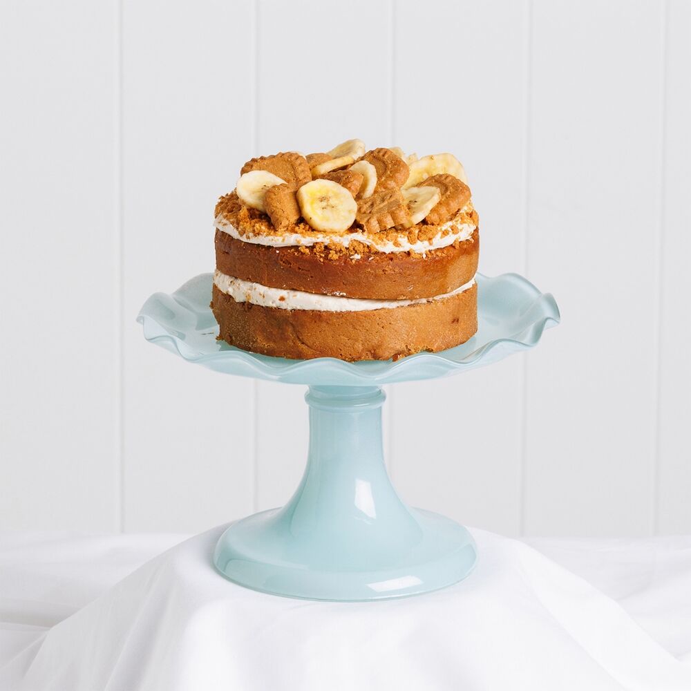 Ecology Soda Lime Glass Ruffle Fluted Edged Cake Stand 20 x 12.5cm Midday