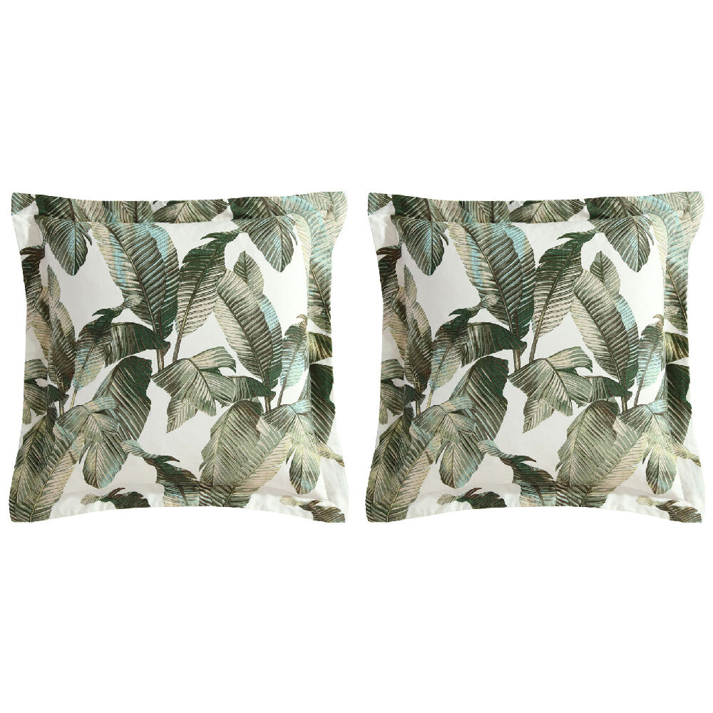 2PK Tommy Bahama 65x65cm Fiesta Palms Euro Pillowcase Square Green