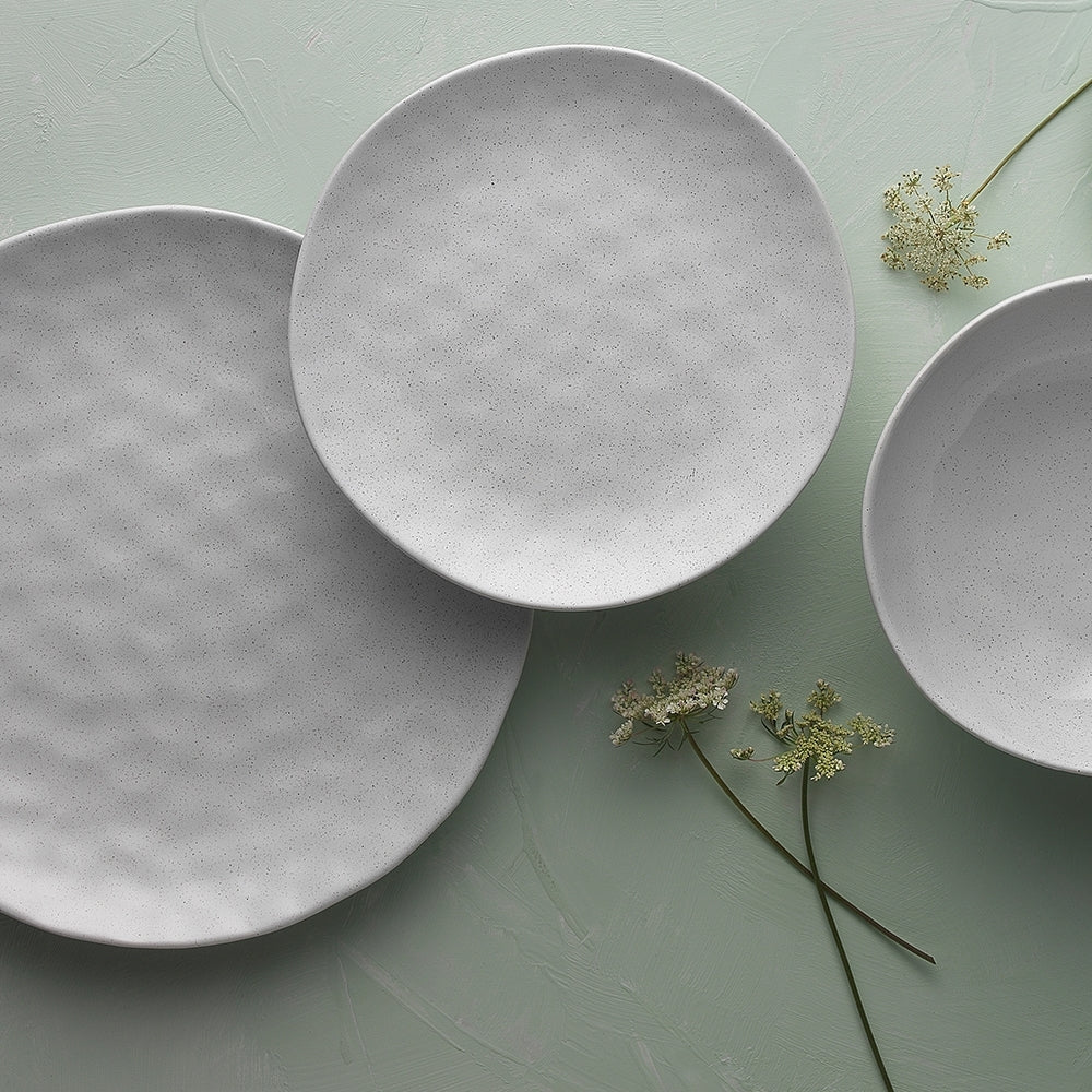 12pc Ecology Speckle Dinner Set Milk
