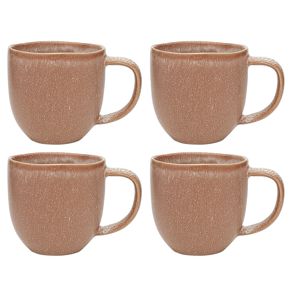4PK Ecology Dwell Stoneware Drinking Mug Terracotta 340ml