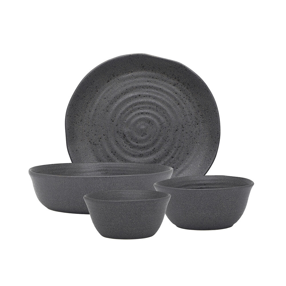 4pc Ecology Ottawa Stoneware Dinner Set Plate/Bowl Tableware - Stone