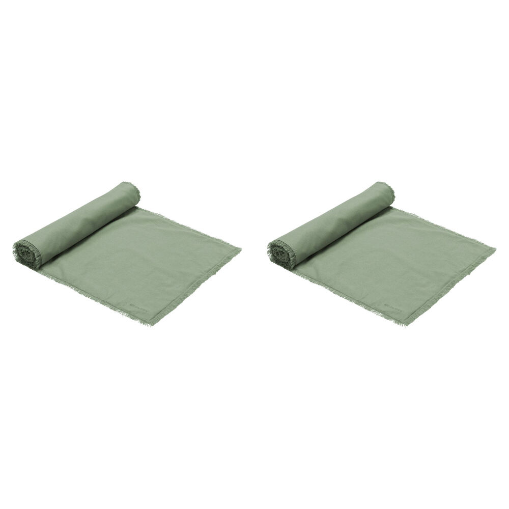2PK Ecology 100% Cotton Fray Dining Table Runner Cloth 35 x 180cm Midday