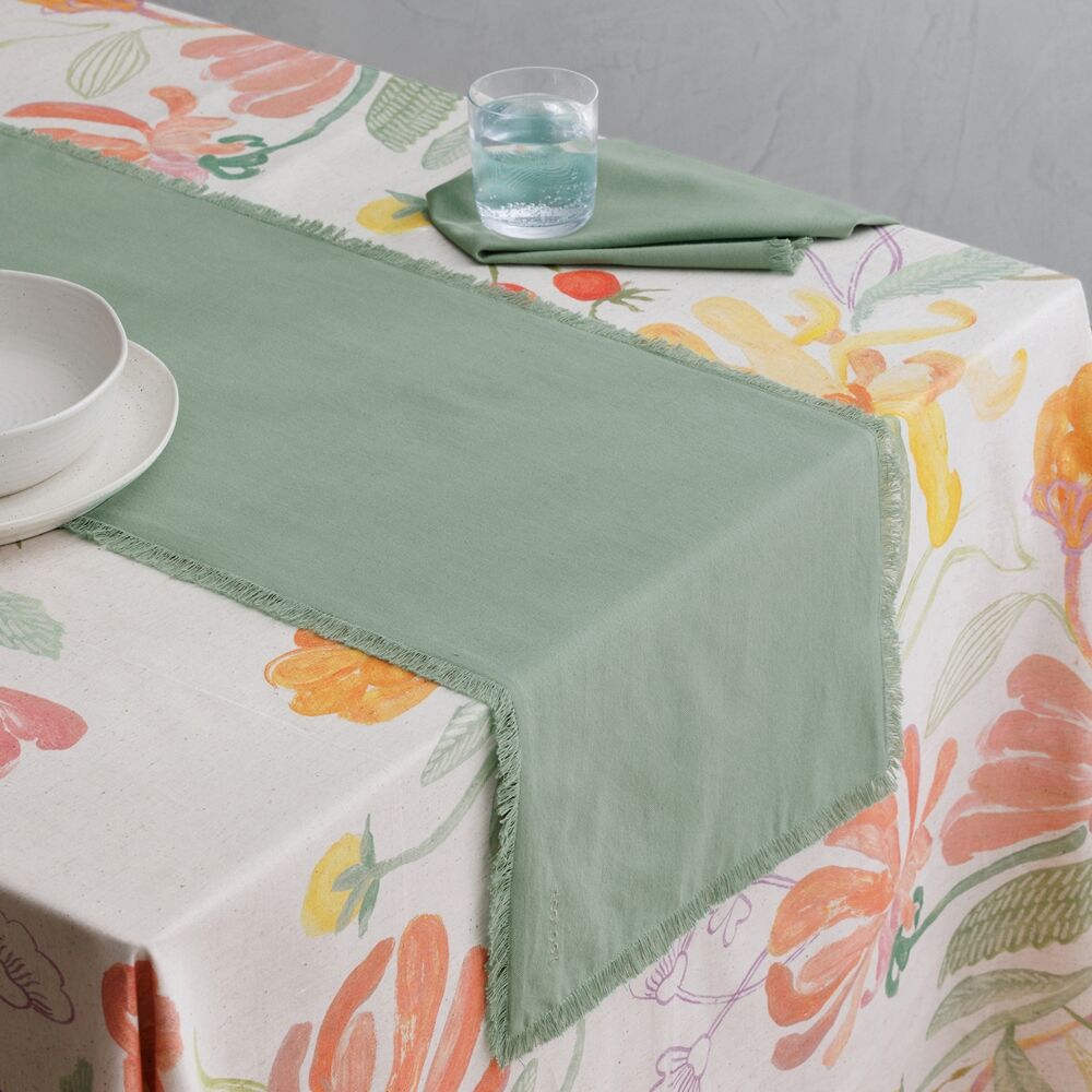 Ecology 100% Cotton Fray Dining Table Runner Cloth 35 x 180cm Midday