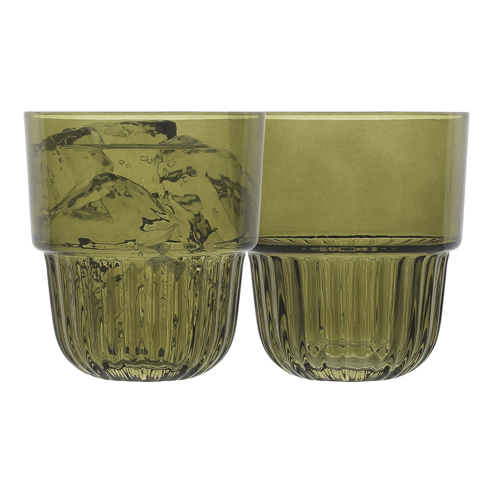 4pc Ecology Callisto Tumblers Drinking Glasses 260ml/9.5cm Olive Green