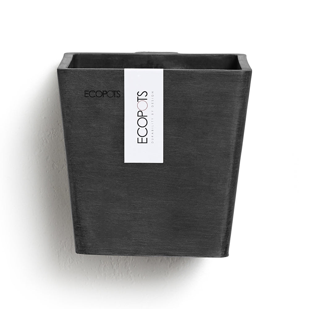 EcoPots Manhattan Wall Mountable Pot S 15x14.5cm Dark Grey