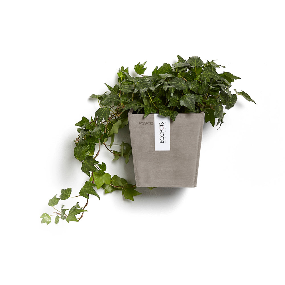 EcoPots Manhattan Wall Mountable Pot S 15x14.5cm Taupe