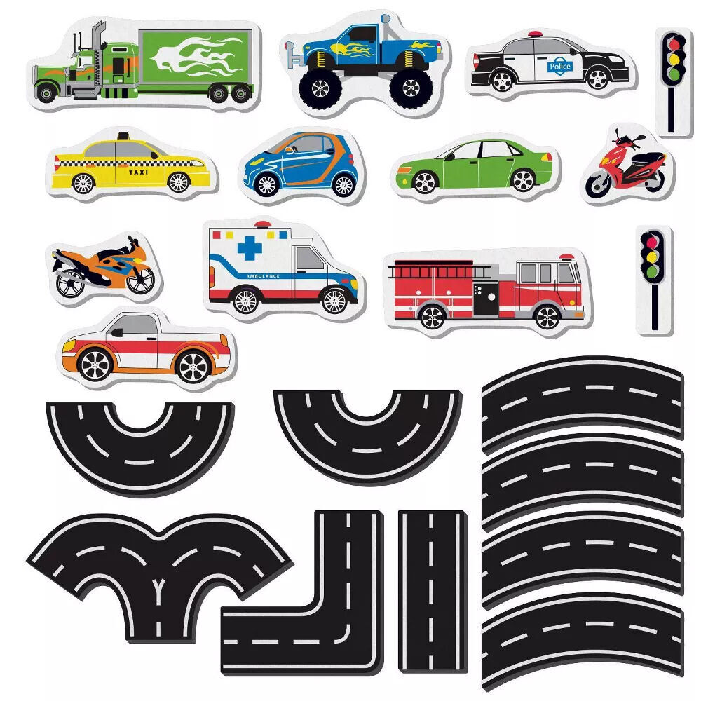 Edushape Magic Creatons Tub Fun Traffic Foam Bath Vehicle Toy Set Kids 3y+