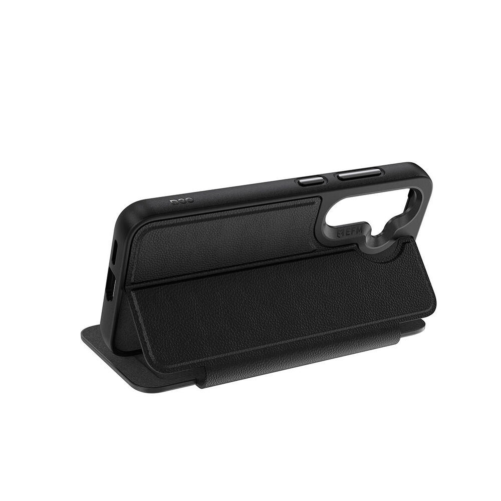 EFM Monaco Leather Wallet Case w/ D3O BIO For Samsung Galaxy 2025 6.7 Black