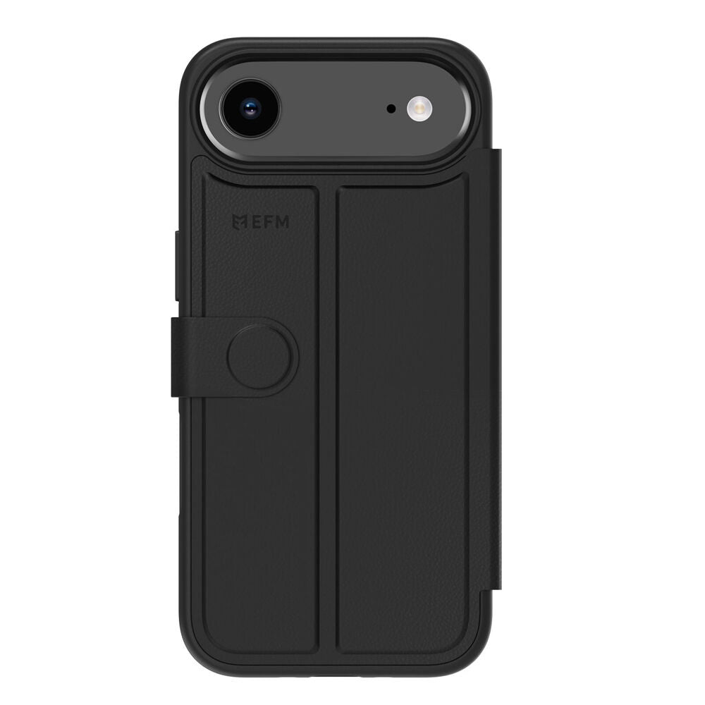 EFM Venice Leather Wallet Phone Case For iPhone 17 Air 6.5in Black