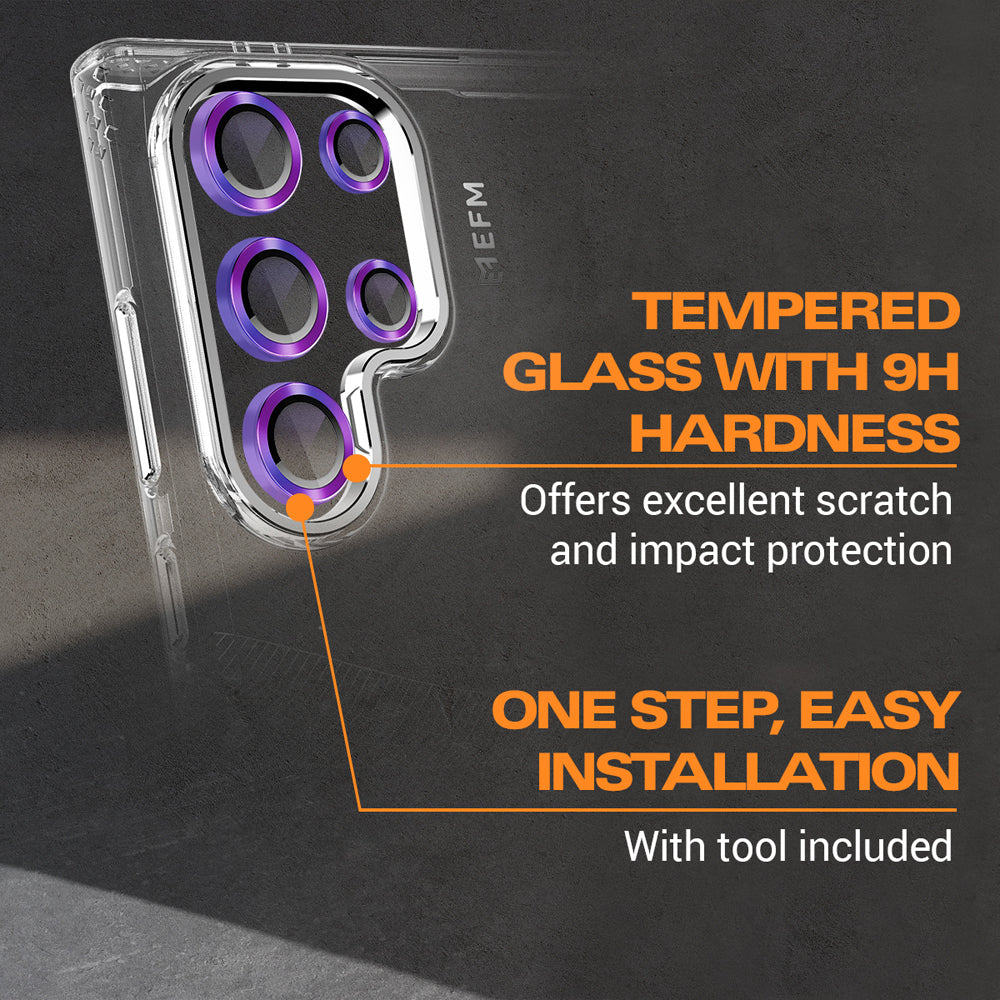 EFM Glass Camera Lens Armour For Samsung Galaxy S24 Ultra Rainbow Nirvana