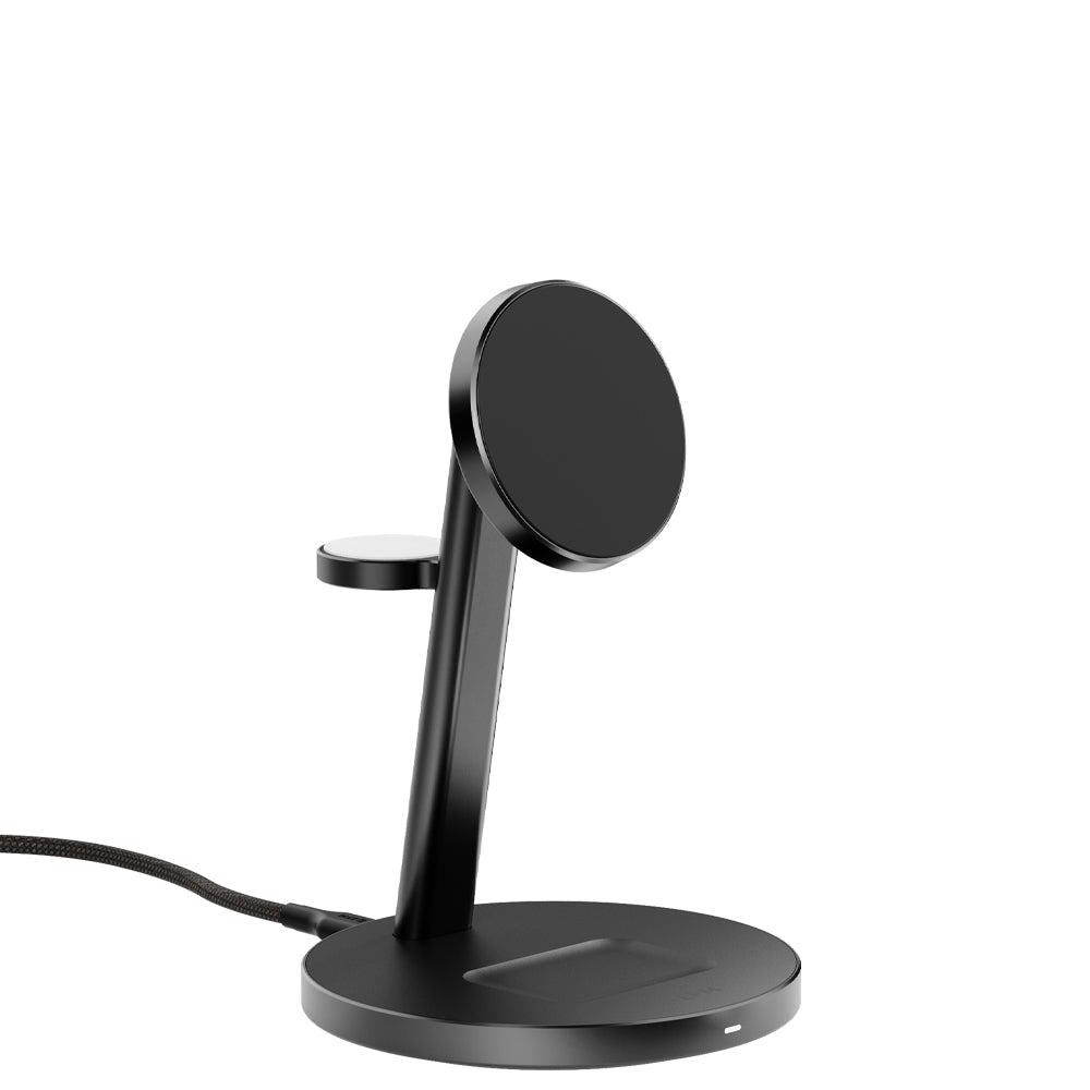 EFM Qi2 Trio Wireless Mobile Phone Charge Stand - Black