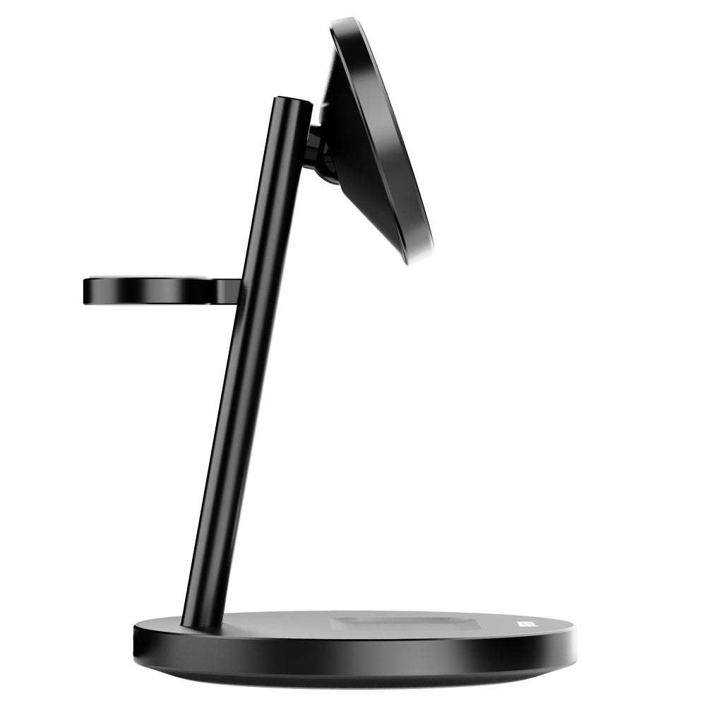 EFM Qi2 Trio Wireless Mobile Phone Charge Stand - Black