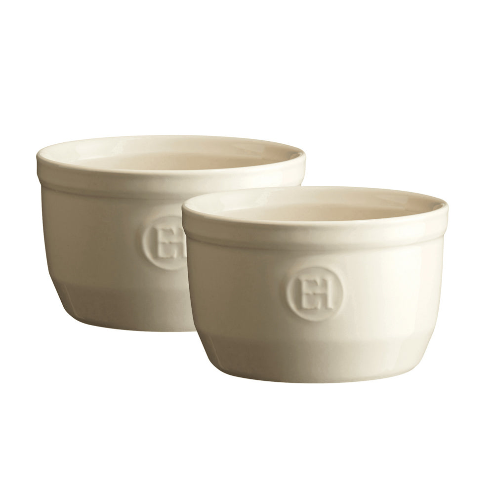 2pc Emile Henry 10cm Ceramic Ramekin Set Dessert Dish White