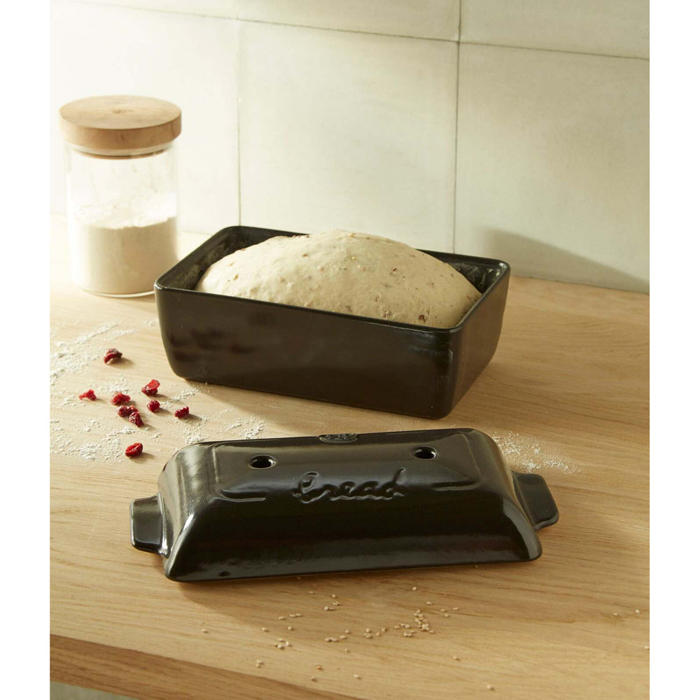 Emile Henry 24cm Ceramic Bread Loaf Baker Dish w/Lid Rectangle - Burgundy