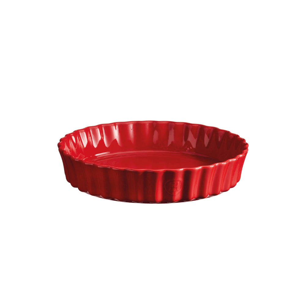 Emile Henry 24cm Ceramic Deep Tart Baking Dish Burgundy