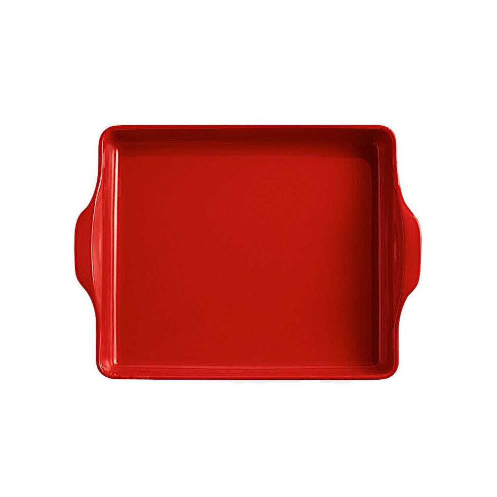 Emile Henry 41cm Ceramic Focaccia Bread Dish Rectangle Burgundy