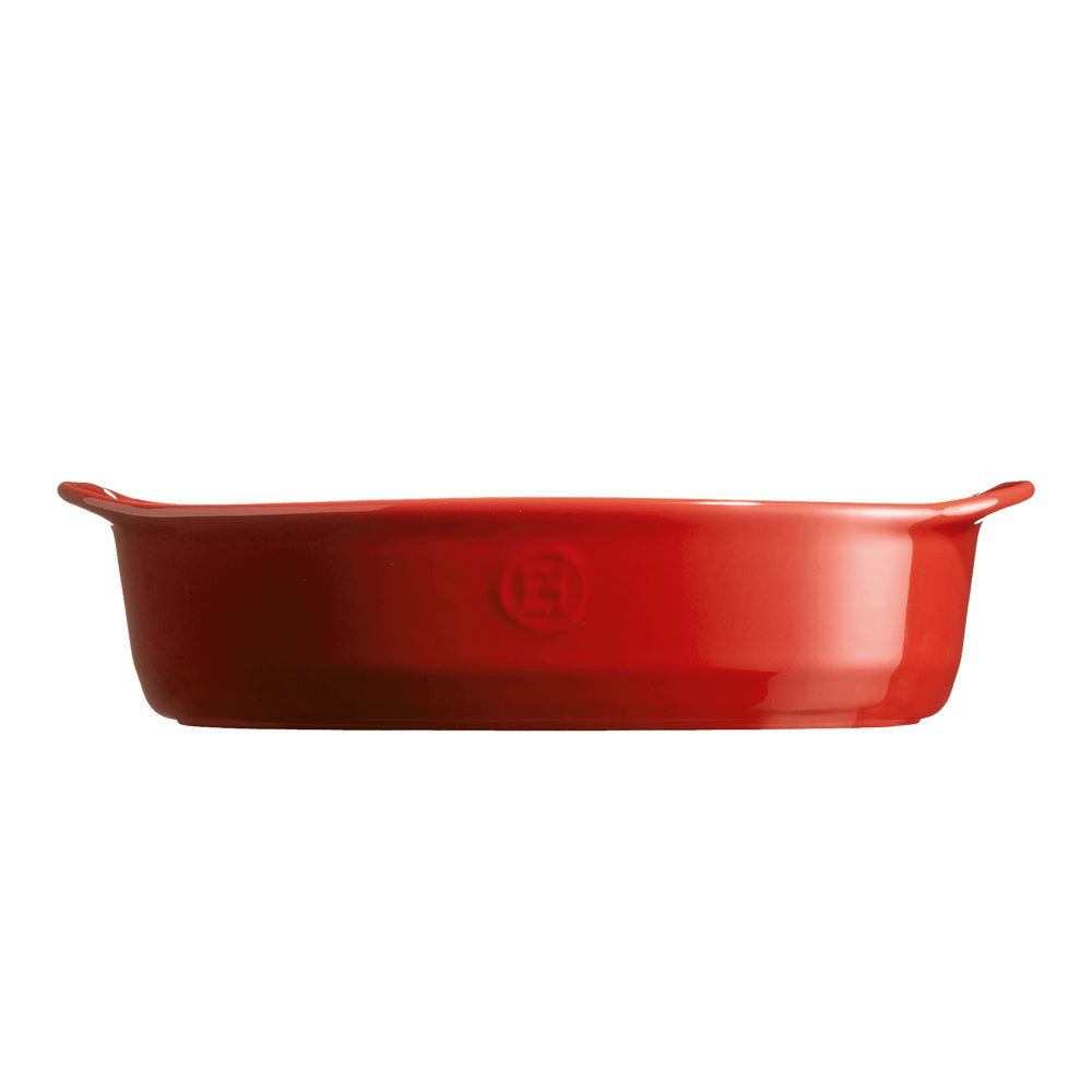 Emile Henry 42cm Ceramic Oven Baking Dish Oval Large Burgundy