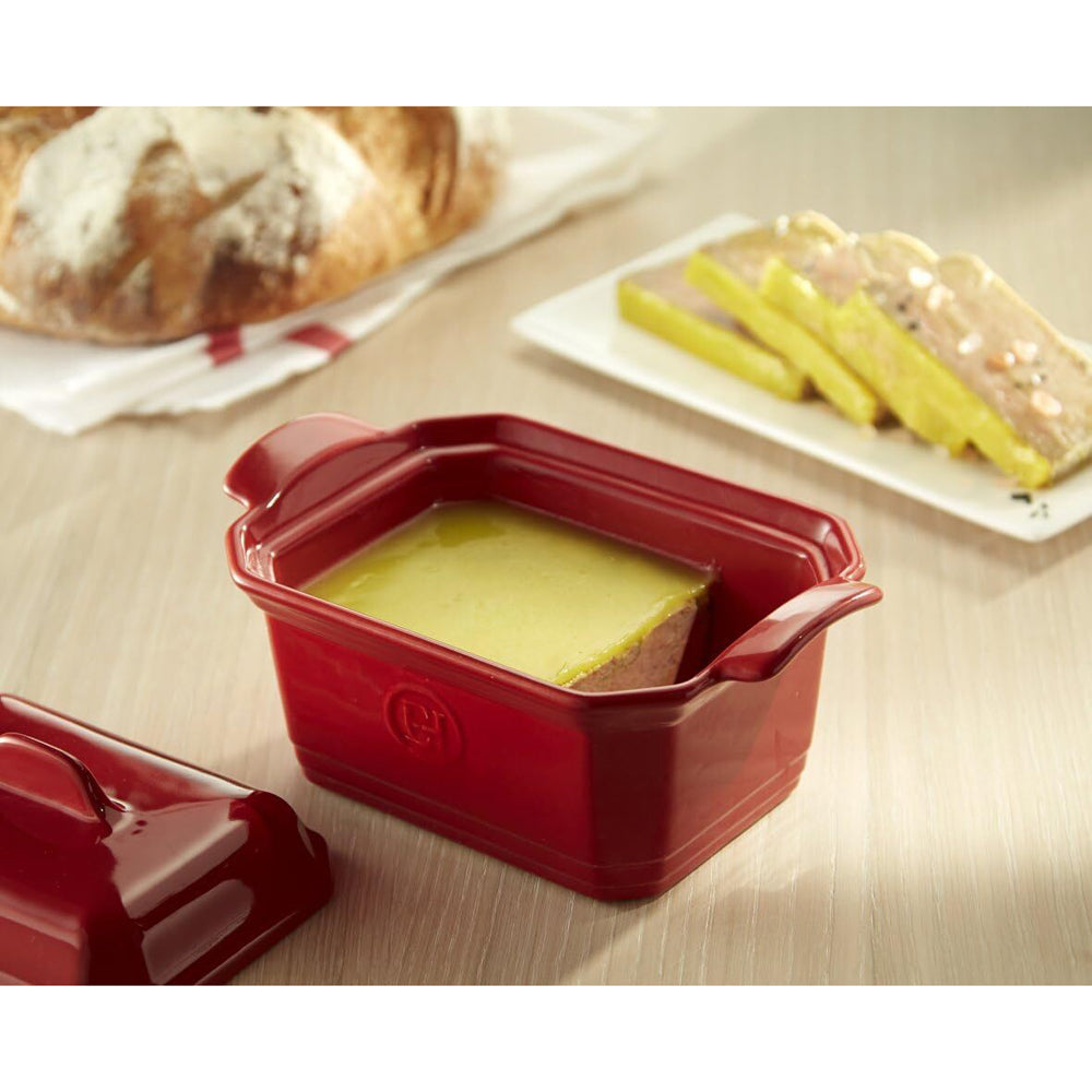 Emile Henry 19cm Ceramic Terrine & Press Flour Dish w/Lid - Burgundy