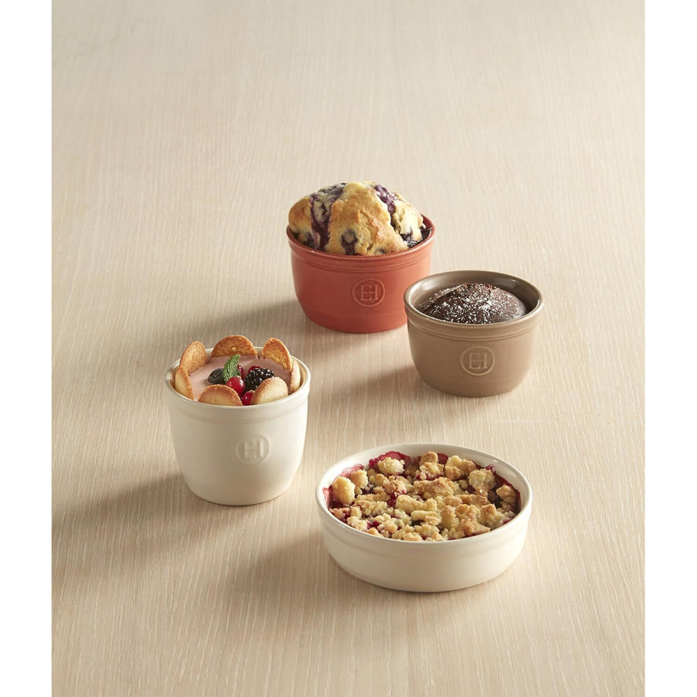 2pc Emile Henry 12cm Creme Brulees Baking Bowl Set Charcoal