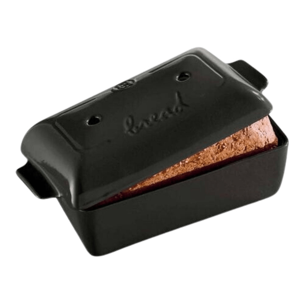 Emile Henry 24cm Ceramic Bread Loaf Baker Dish w/Lid Rectangle - Charcoal