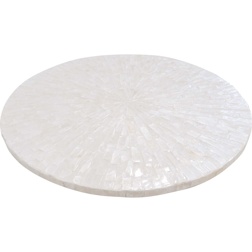 LVD Capiz Lazy Susan Home/Dining Decor 32cm Round White
