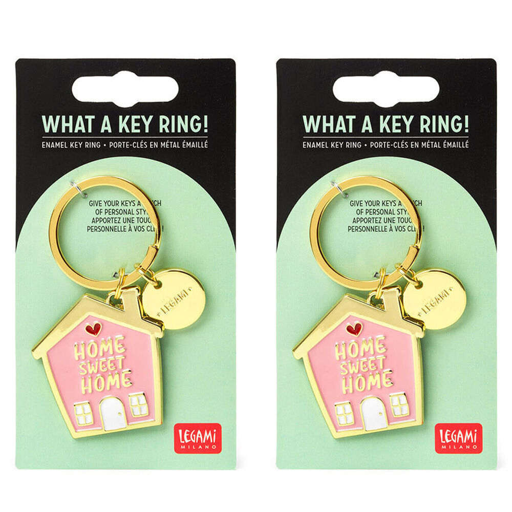 2PK Legami What A Key Ring Enamel Keyring Charm Bag Accessories House