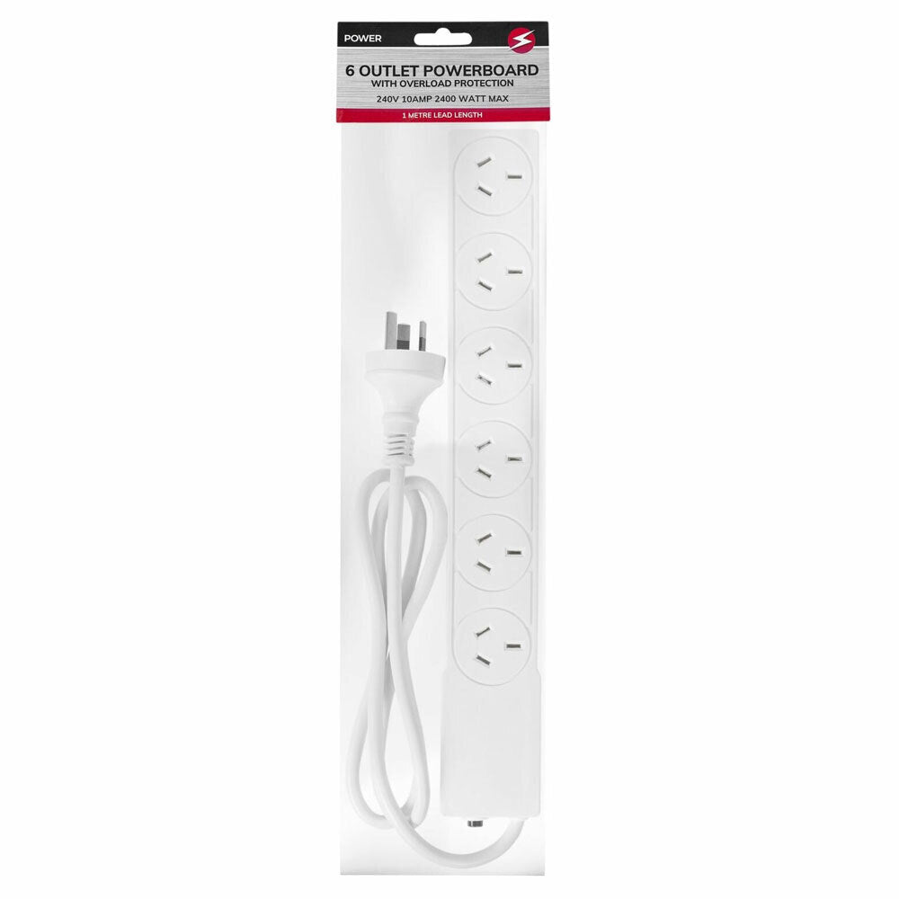 3PK Power 6 Outlet Powerboard
