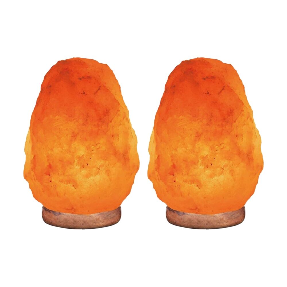 2PK Zenergy Plug In Cord Himalayan Salt Lamp Natural Original Wood 2-3kg