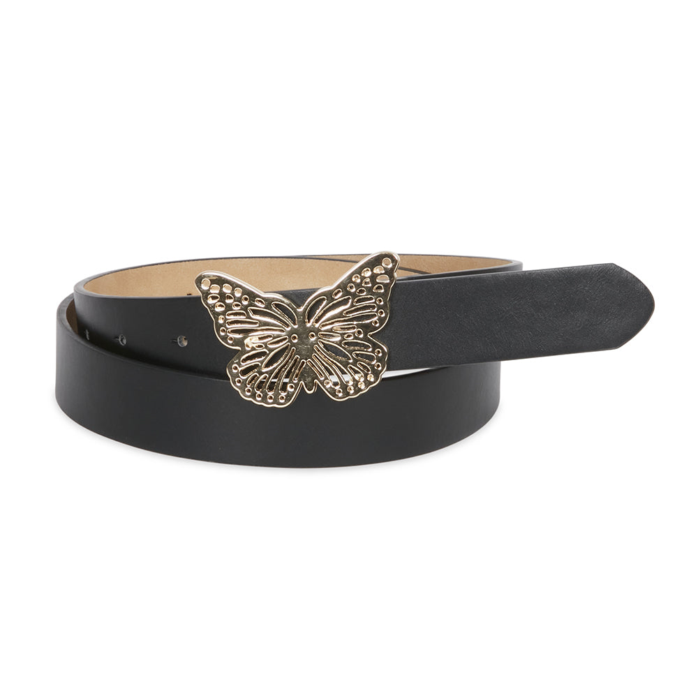 Elle Women's Fleur Butterfly Buckle Belt Black Large