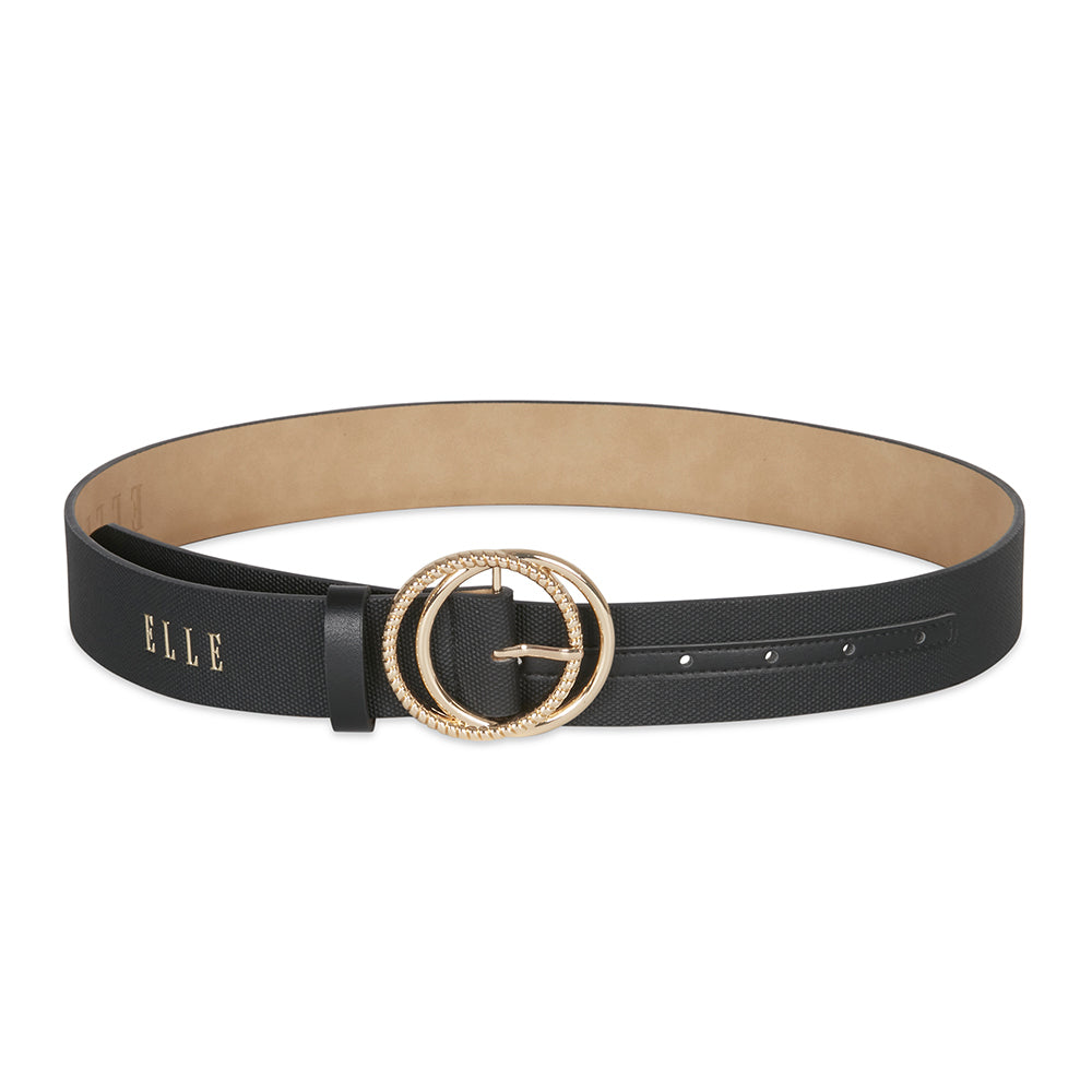 Elle Women's Gisselle Connected Ring Belt Black Small