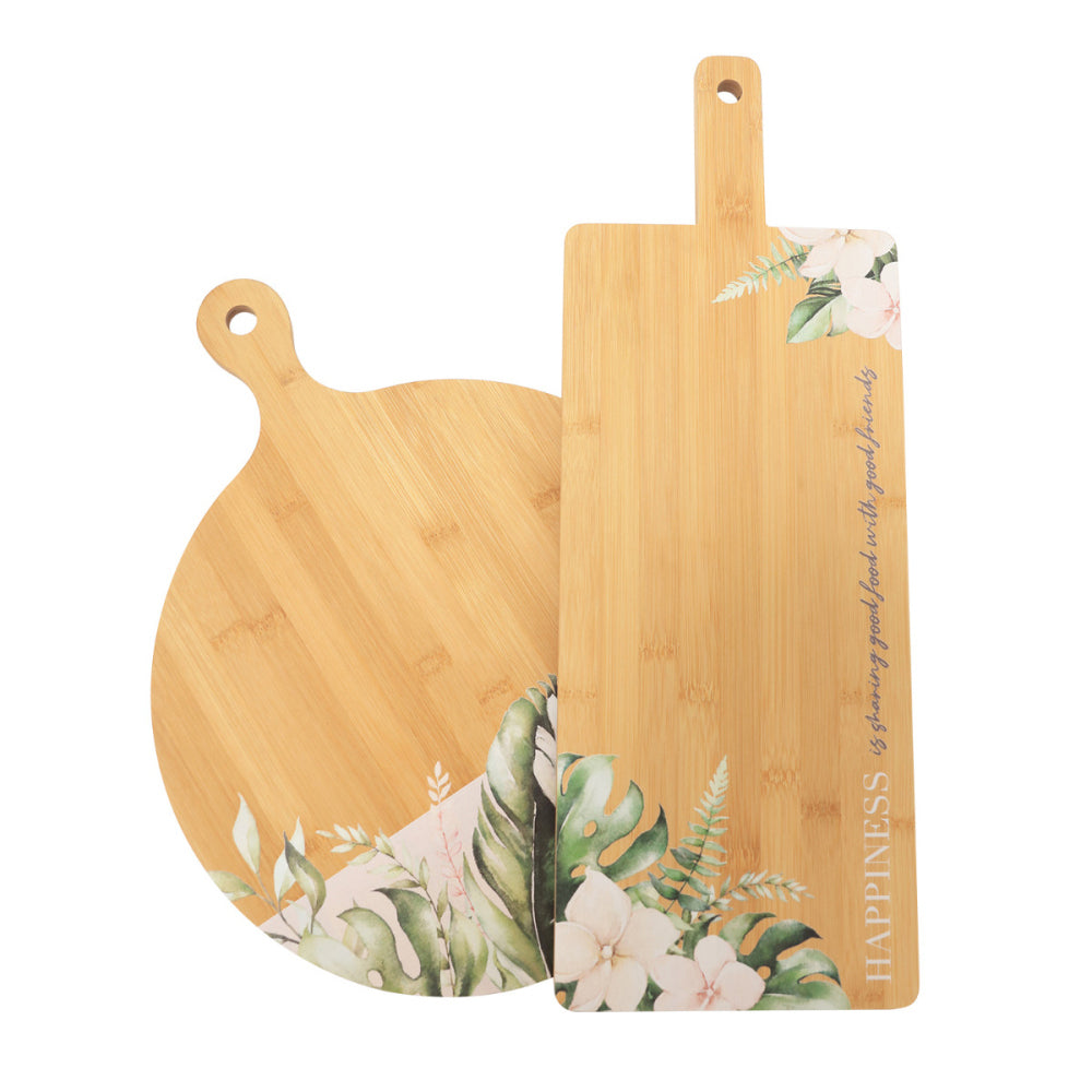 2PK Splosh Greenery 55cm Bamboo Grazing Board Serving Platter Round