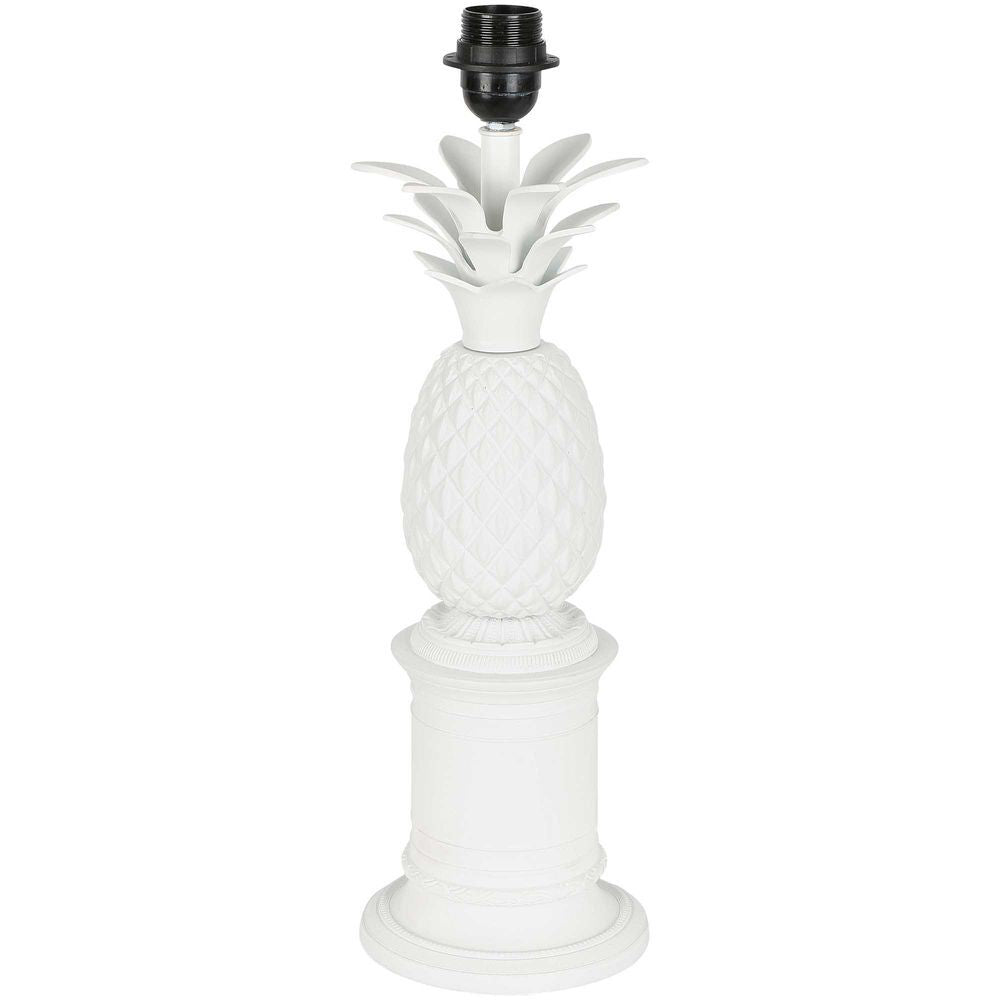 Belle Bermuda Table Lamp w/ Brass Base 46cm - White