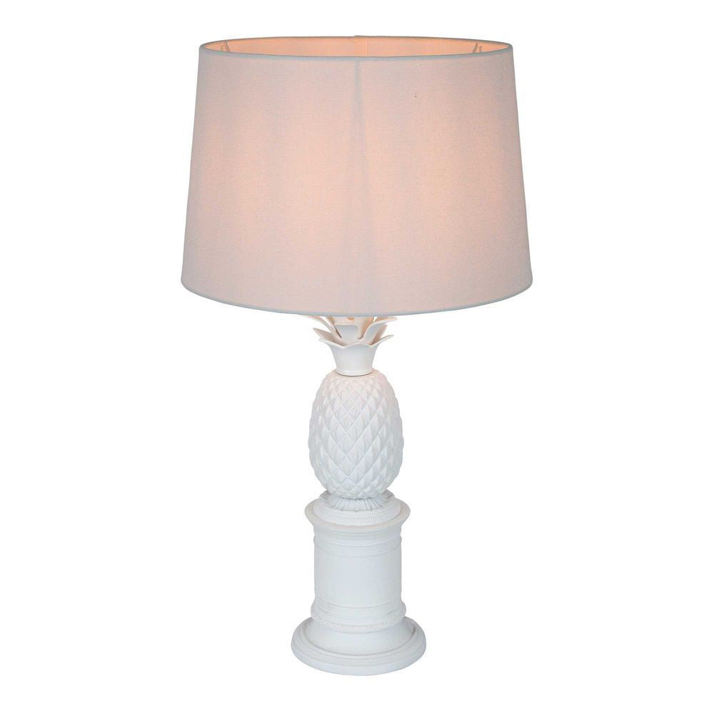 Belle Bermuda Table Lamp w/ Brass Base 46cm - White