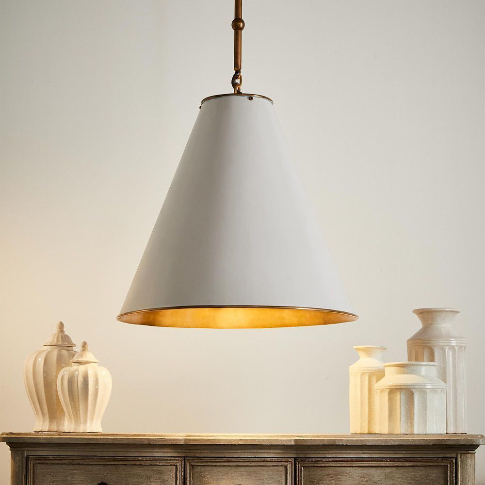 Belle Monte Carlo Brass Ceiling Pendant Light Large 60cm - White