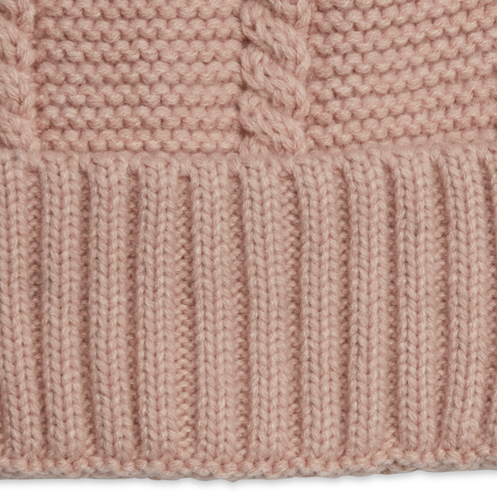 Elle Women's Twisted Knitted Acrylic Beanie Hat Pink