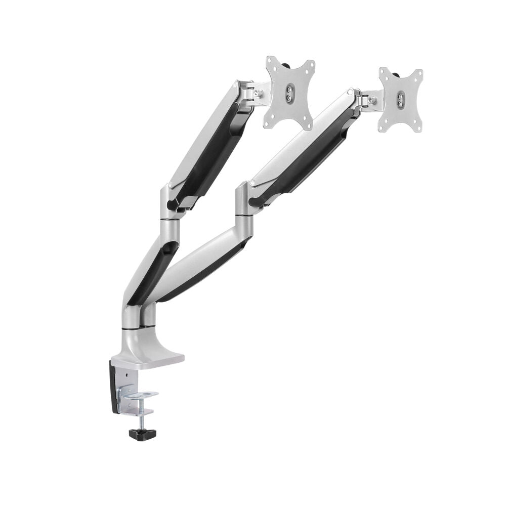 Ergovida Adjustable Dual Arm Monitor Desk Mount 110x67cm - Silver