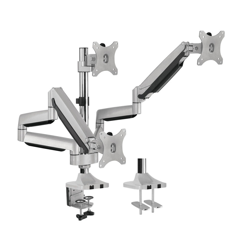 Ergovida Triple Arm Monitor Mount w/ USB/AV Ports 153x70cm - Silver