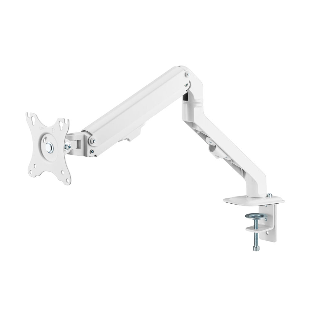 Ergovida Aluminium Slim Single Monitor Mount Stand - White