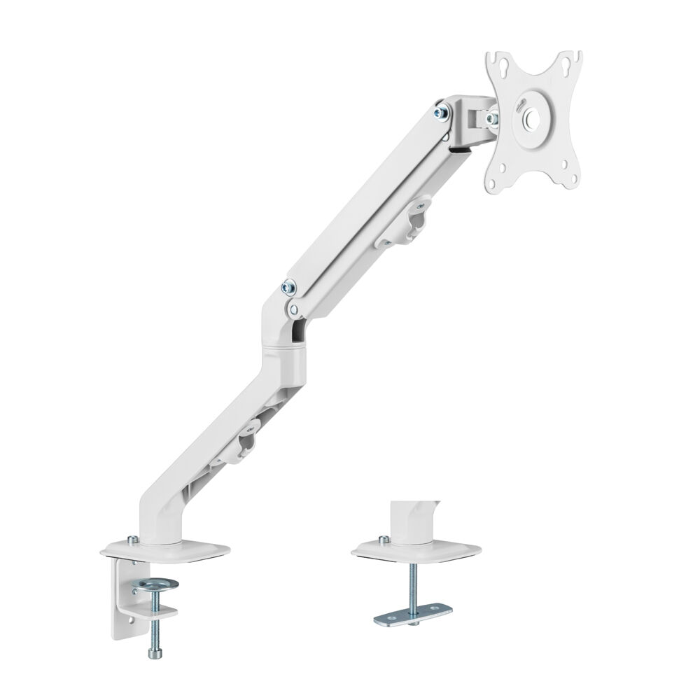 Ergovida Aluminium Slim Single Monitor Mount Stand - White